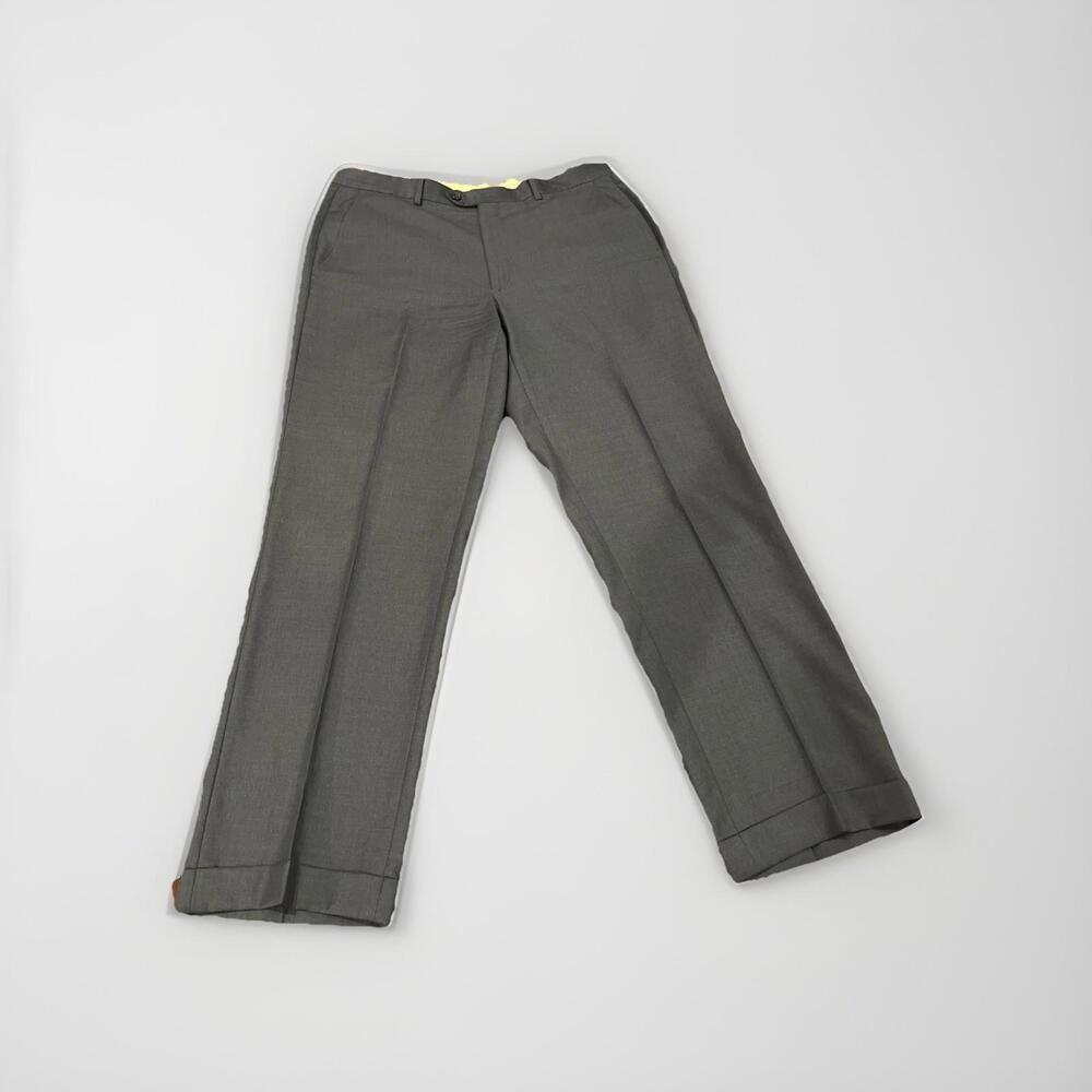 SANTORELLI MENS DARK BLUE DRESS PANTS 36x31 100% WOOL MADE IN ITALY GREAT COND!